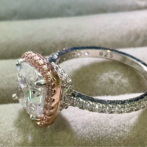 💎Diamond  ring Sterling silver 9.25 - Picture 2 of 2